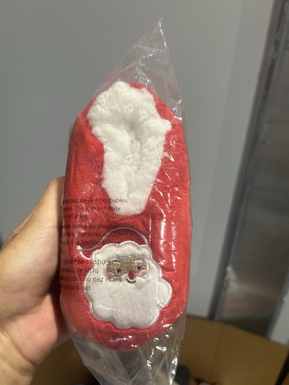 SANTA SLIPPERS Carter's 2T-3T Red Kids Toddlers Christmas Holiday Soft Slip On